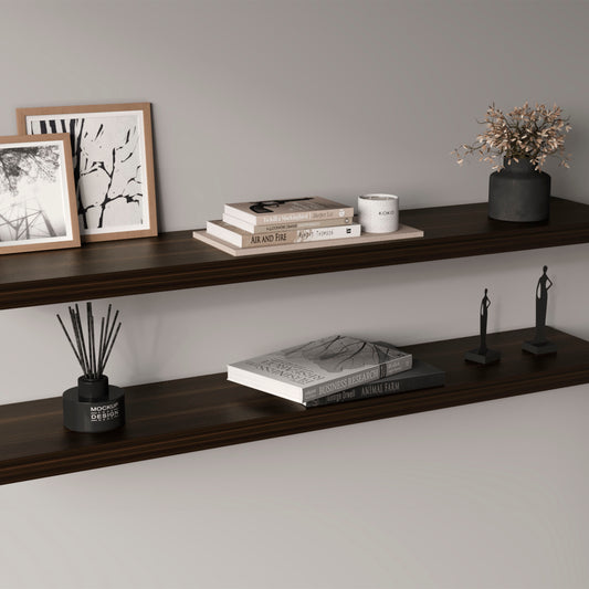 Ecco 47" Wide Floating Shelves Set Of 2, Shelves For Wall Decor For Bedroom, Bathroom Storage Shelves, Book Shelves For Living Room