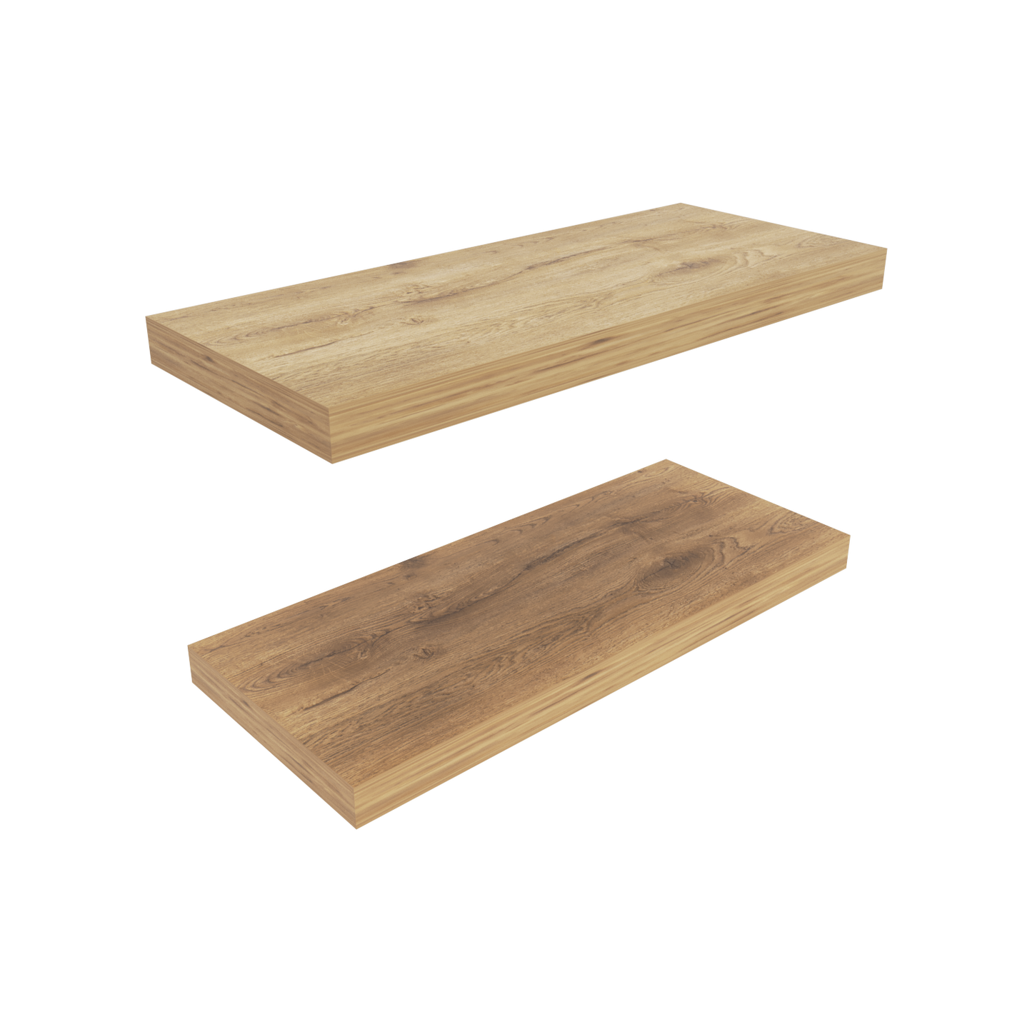 TUHOME Ecco 31.5-Inch Floating Shelves Set of Two with Hidden Brackets, Modern Wall-Mounted Shelves for Bedroom, Bathroom or Living Room Décor, Minimalist Display and Storage Solution for Books, Photos and Accessories