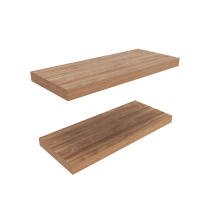 TUHOME Ecco 31.5-Inch Floating Shelves Set of Two with Hidden Brackets, Modern Wall-Mounted Shelves for Bedroom, Bathroom or Living Room Décor, Minimalist Display and Storage Solution for Books, Photos and Accessories