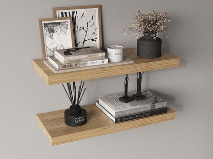 Ecco 31.5" Wide Floating Shelves Set Of 2, Shelves For Wall Decor For Bedroom, Bathroom Storage Shelves, Book Shelves For Living Room