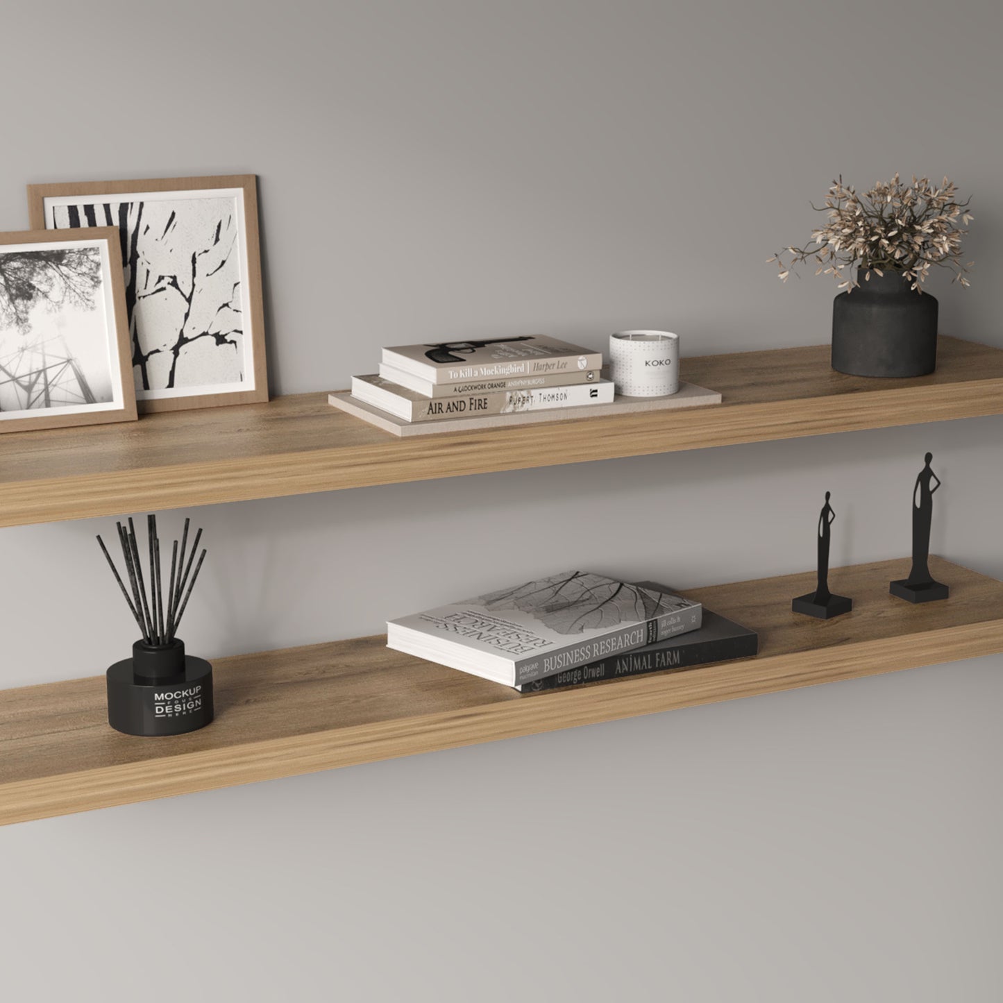 Ecco 47" Wide Floating Shelves Set Of 2, Shelves For Wall Decor For Bedroom, Bathroom Storage Shelves, Book Shelves For Living Room