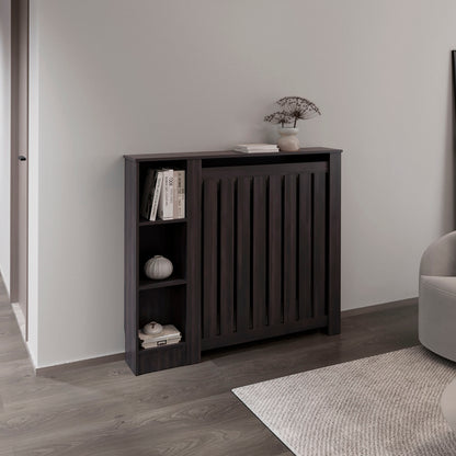Radiator Cover Cabinet Joseph with Slatted Frame and 3 Shelves, Decorative Heater Cover, Modern Furniture Accent