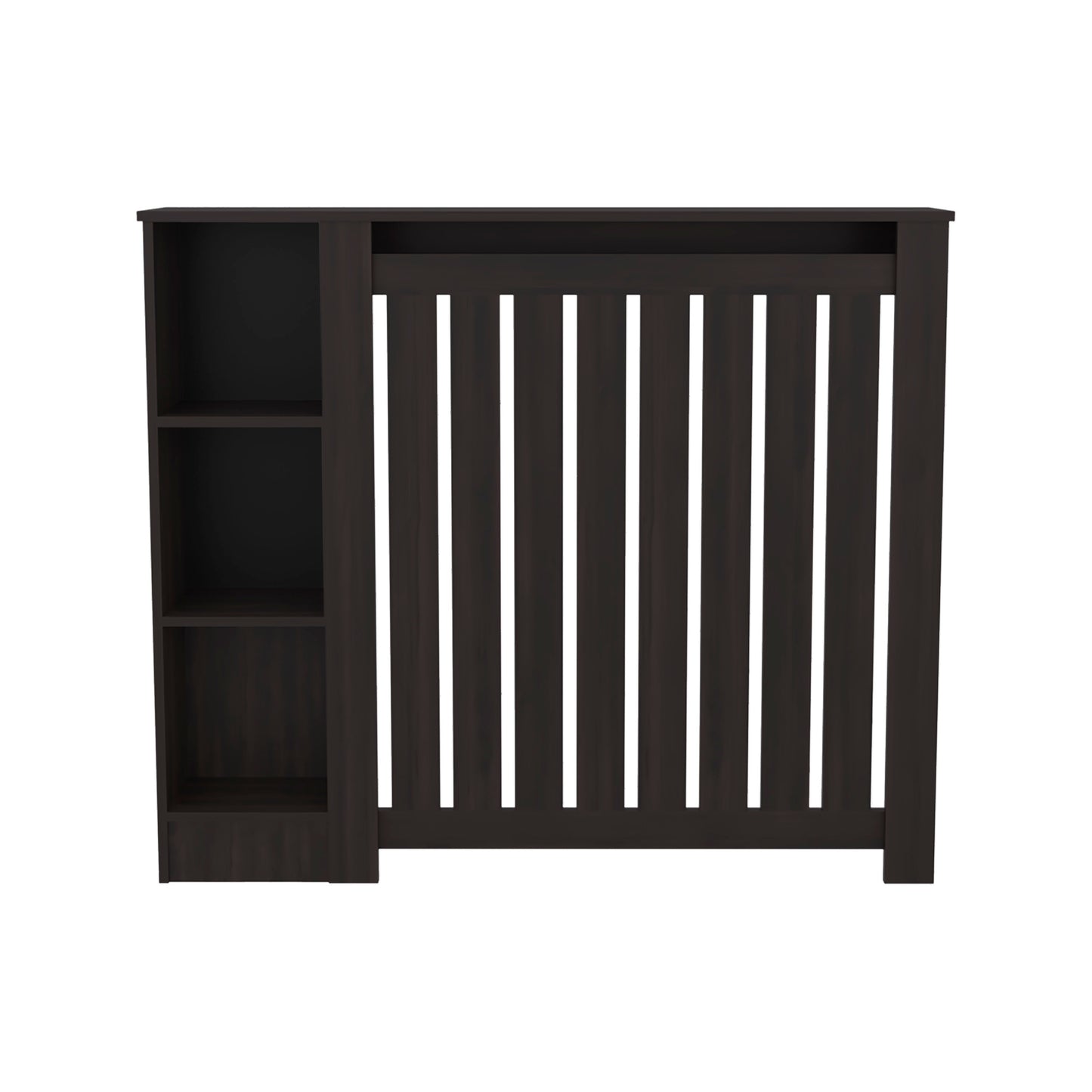 Radiator Cover Cabinet Joseph with Slatted Frame and 3 Shelves, Decorative Heater Cover, Modern Furniture Accent