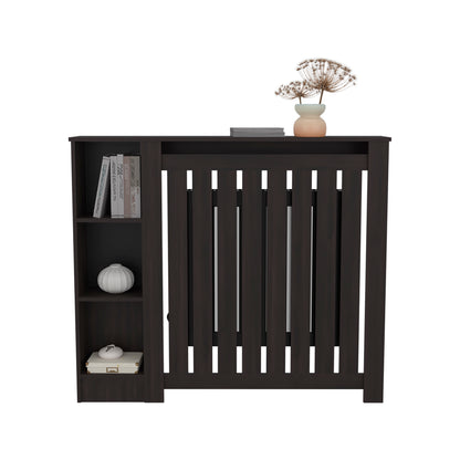 Radiator Cover Cabinet Joseph with Slatted Frame and 3 Shelves, Decorative Heater Cover, Modern Furniture Accent