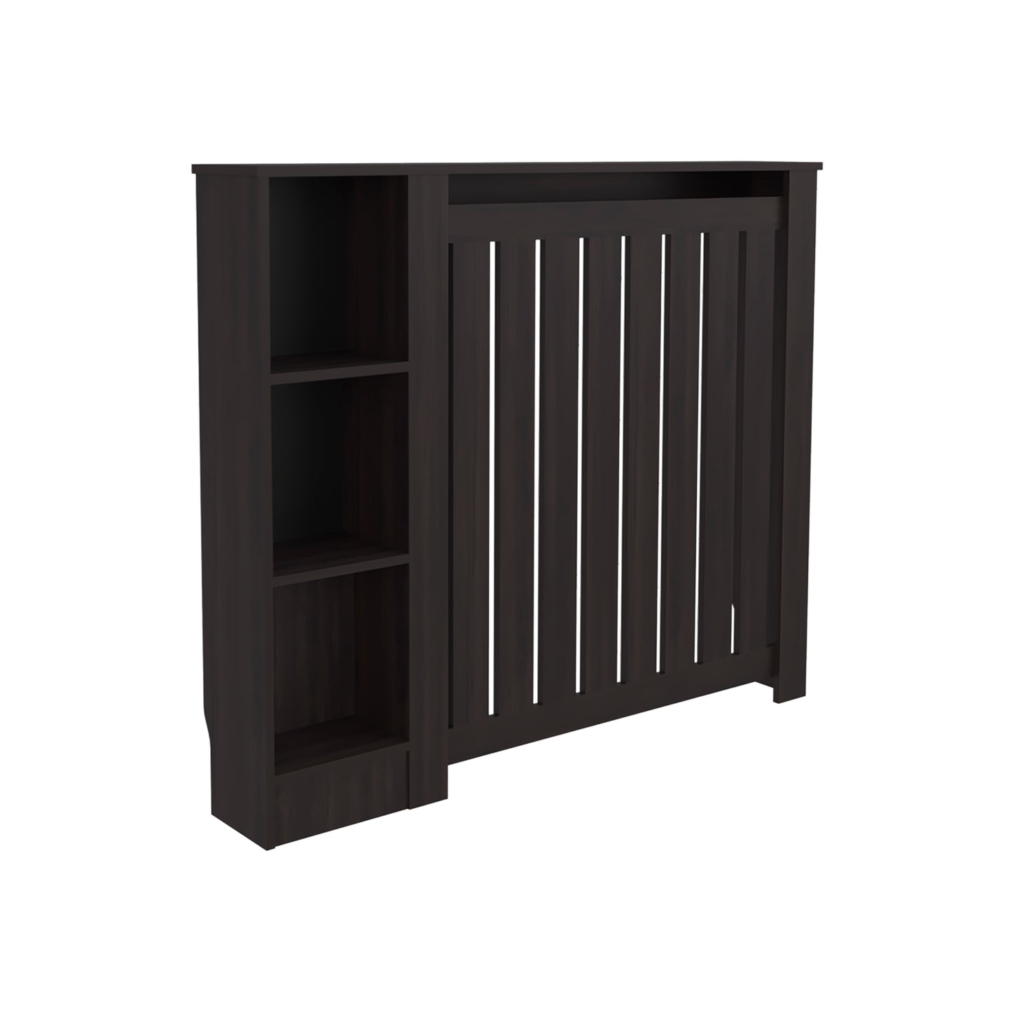 Radiator Cover Cabinet Joseph with Slatted Frame and 3 Shelves, Decorative Heater Cover, Modern Furniture Accent