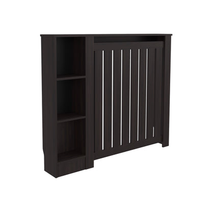 Radiator Cover Cabinet Joseph with Slatted Frame and 3 Shelves, Decorative Heater Cover, Modern Furniture Accent