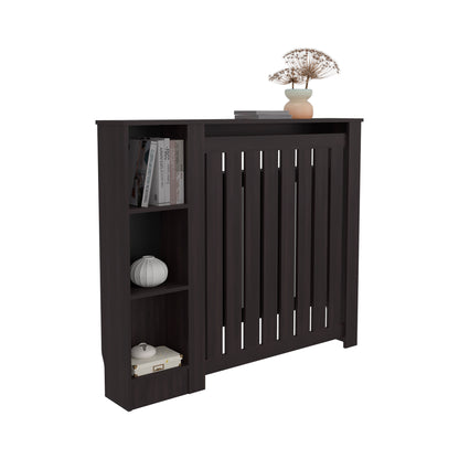 Radiator Cover Cabinet Joseph with Slatted Frame and 3 Shelves, Decorative Heater Cover, Modern Furniture Accent