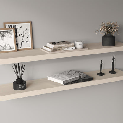 Ecco 47" Wide Floating Shelves Set Of 2, Shelves For Wall Decor For Bedroom, Bathroom Storage Shelves, Book Shelves For Living Room