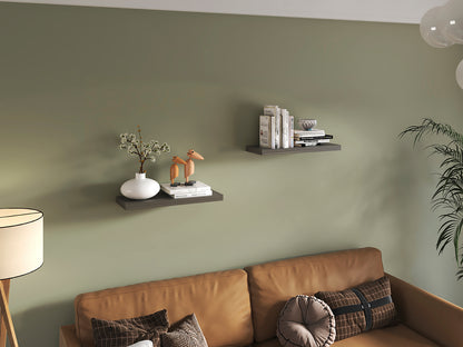 TUHOME Ecco 31.5-Inch Floating Shelves Set of Two with Hidden Brackets, Modern Wall-Mounted Shelves for Bedroom, Bathroom or Living Room Décor, Minimalist Display and Storage Solution for Books, Photos and Accessories