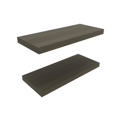 TUHOME Ecco 31.5-Inch Floating Shelves Set of Two with Hidden Brackets, Modern Wall-Mounted Shelves for Bedroom, Bathroom or Living Room Décor, Minimalist Display and Storage Solution for Books, Photos and Accessories
