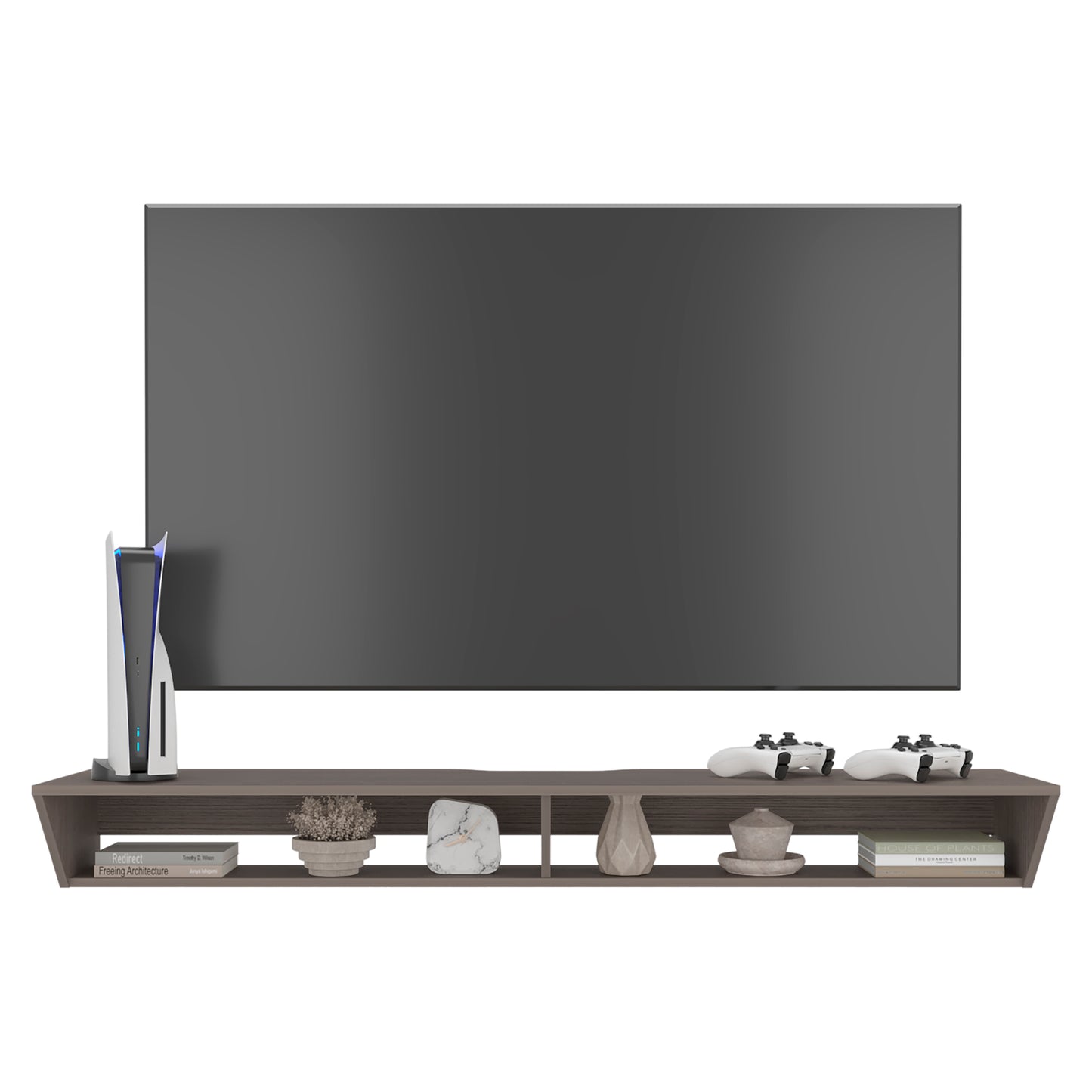 Russel 65" TV Stand with 3 Open Shelves, Modern Media Console for Living Room Entertainment Storage
