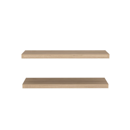 TUHOME Ecco 31.5-Inch Floating Shelves Set of Two with Hidden Brackets, Modern Wall-Mounted Shelves for Bedroom, Bathroom or Living Room Décor, Minimalist Display and Storage Solution for Books, Photos and Accessories
