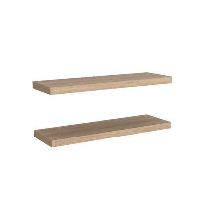 TUHOME Ecco 31.5-Inch Floating Shelves Set of Two with Hidden Brackets, Modern Wall-Mounted Shelves for Bedroom, Bathroom or Living Room Décor, Minimalist Display and Storage Solution for Books, Photos and Accessories