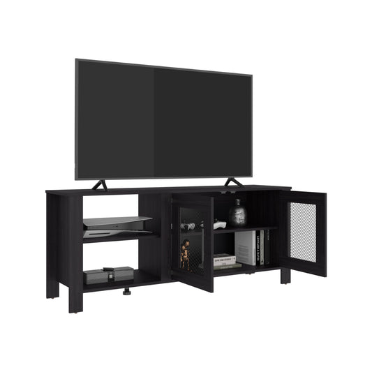 Freedom 65" TV Stand with 5 Open Shelves, 2 Doors, Modern Media Console for Living Room Entertainment Storage