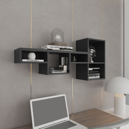 Wallshe 47" Wide 7-Tier Wall Shelf, Cube Shelf Modular Shelf for Living Room, Home office, Bedroom