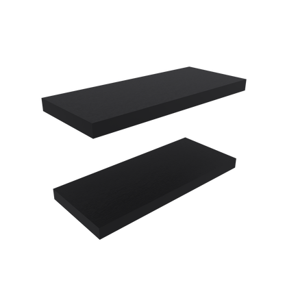 TUHOME Ecco 31.5-Inch Floating Shelves Set of Two with Hidden Brackets, Modern Wall-Mounted Shelves for Bedroom, Bathroom or Living Room Décor, Minimalist Display and Storage Solution for Books, Photos and Accessories