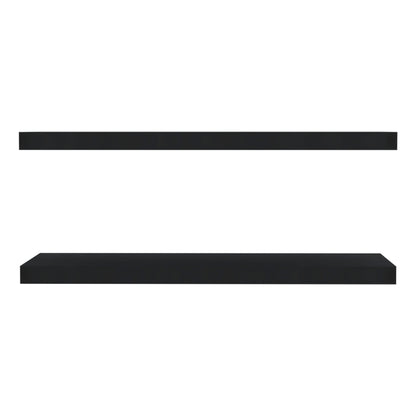 TUHOME Ecco 31.5-Inch Floating Shelves Set of Two with Hidden Brackets, Modern Wall-Mounted Shelves for Bedroom, Bathroom or Living Room Décor, Minimalist Display and Storage Solution for Books, Photos and Accessories