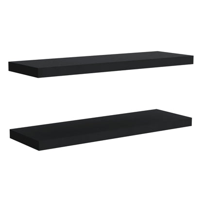 TUHOME Ecco 31.5-Inch Floating Shelves Set of Two with Hidden Brackets, Modern Wall-Mounted Shelves for Bedroom, Bathroom or Living Room Décor, Minimalist Display and Storage Solution for Books, Photos and Accessories