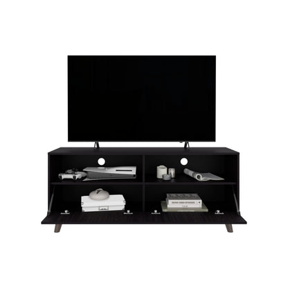 Patrick Tv Stand With Two Doors And Open Storage Shelves, Modern Entertainment Center