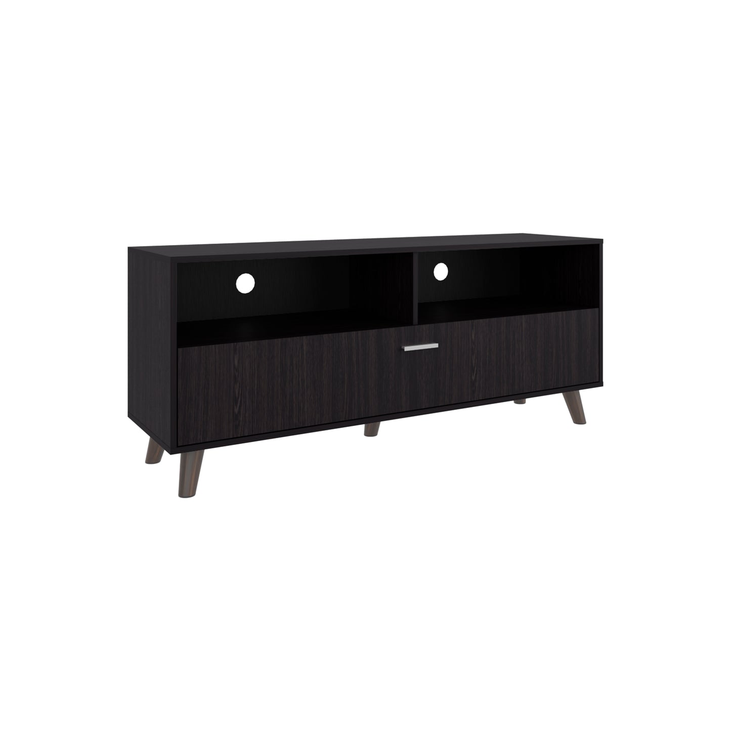 Patrick Tv Stand With Two Doors And Open Storage Shelves, Modern Entertainment Center