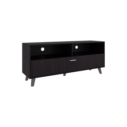 Patrick Tv Stand With Two Doors And Open Storage Shelves, Modern Entertainment Center