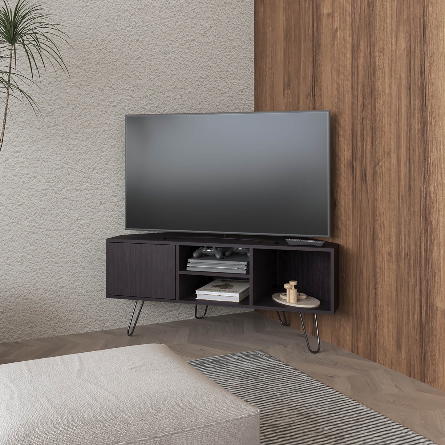 Corner Tv Stand Lancaster, Two Cabinets