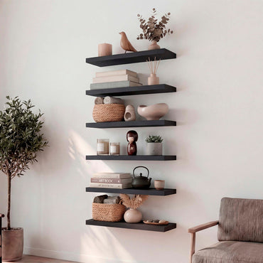 36" x 11" Floating Wall Shelf, Wall-Mounted Display Ledge fo - Wengue