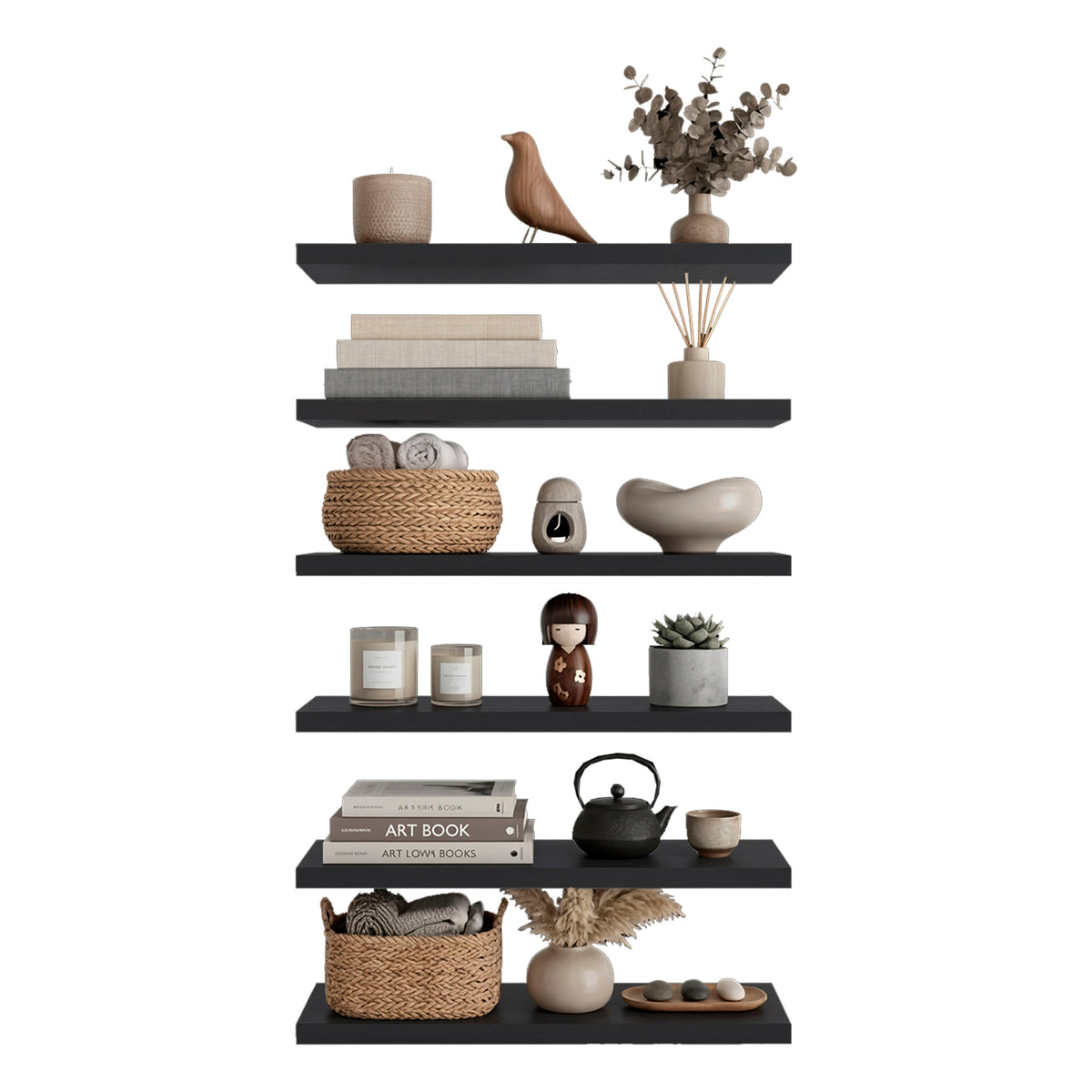 36" x 11" Floating Wall Shelf, Wall-Mounted Display Ledge fo - Wengue