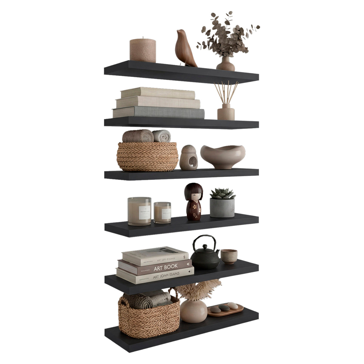 36" x 11" Floating Wall Shelf, Wall-Mounted Display Ledge fo - Wengue