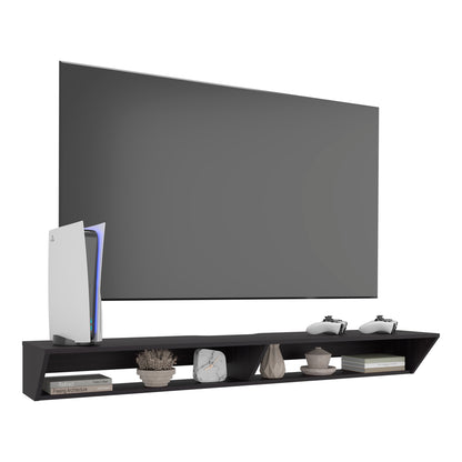 Russel 65" TV Stand with 3 Open Shelves, Modern Media Console for Living Room Entertainment Storage