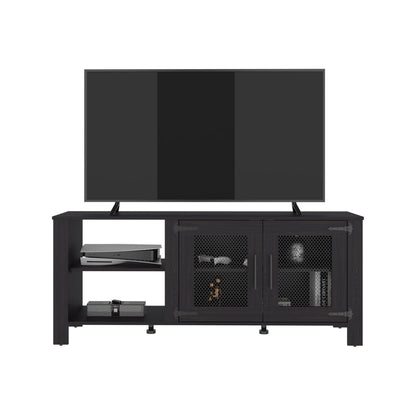 Freedom 65" TV Stand with 5 Open Shelves, 2 Doors, Modern Media Console for Living Room Entertainment Storage