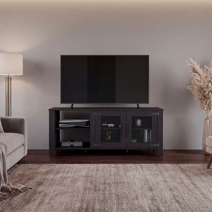 Freedom 65" TV Stand with 5 Open Shelves, 2 Doors, Modern Media Console for Living Room Entertainment Storage