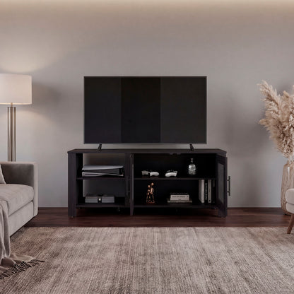Freedom 65" TV Stand with 5 Open Shelves, 2 Doors, Modern Media Console for Living Room Entertainment Storage