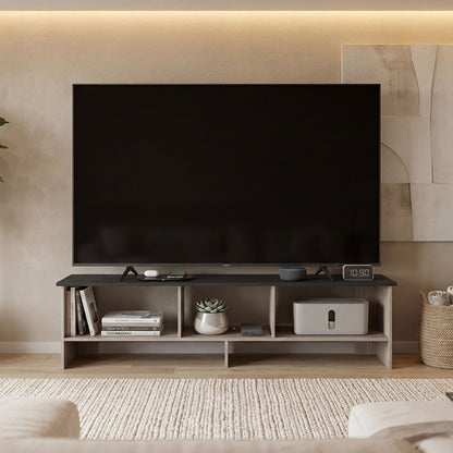 Belga 65" TV Stand with 4 Open Shelves, Modern Media Console for Living Room Entertainment Storage