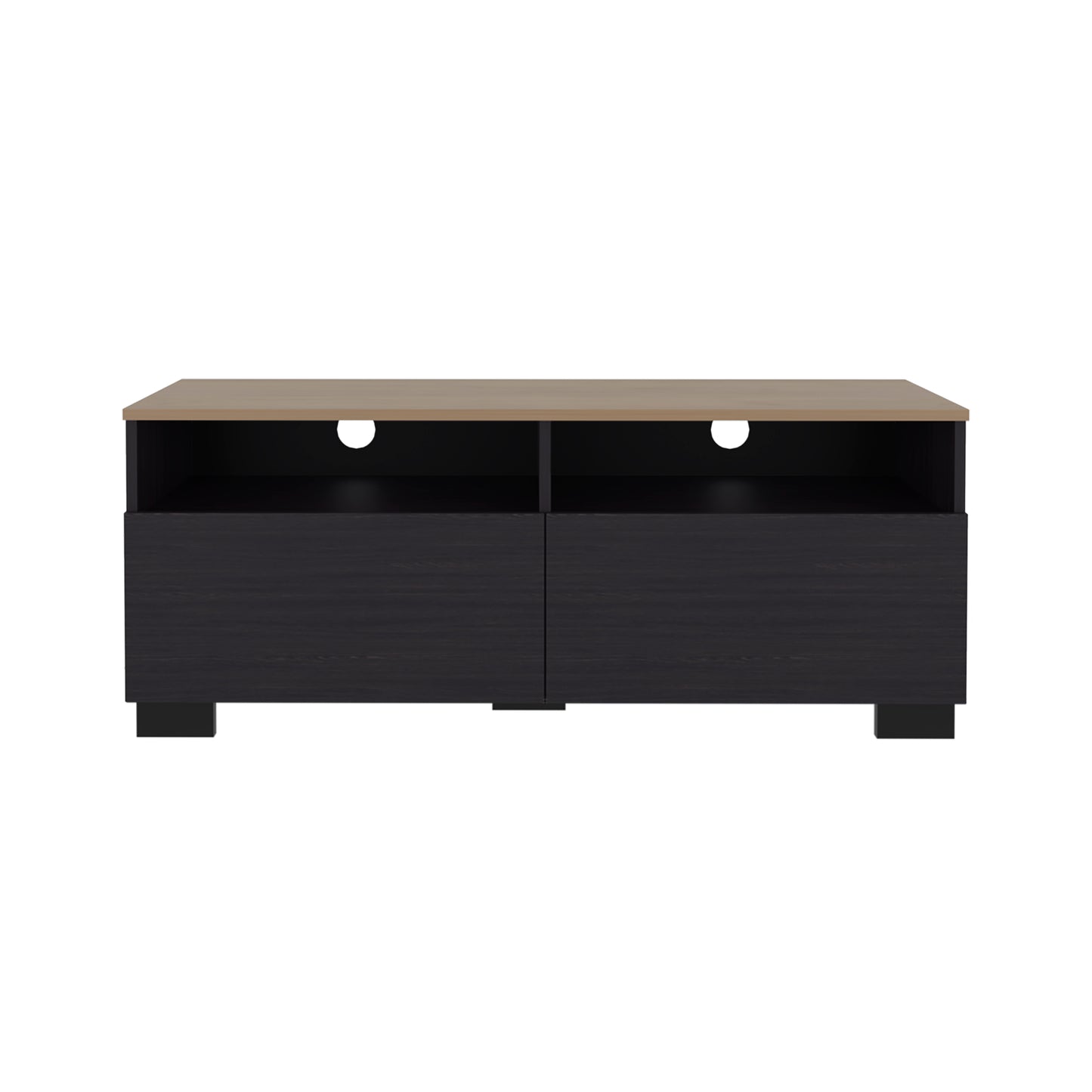 Colman Modern TV Stand with Open Shelves and Compact Profile, Minimalist Media Console for Living Room or Bedroom