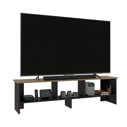 Belga 65" TV Stand with 4 Open Shelves, Modern Media Console for Living Room Entertainment Storage