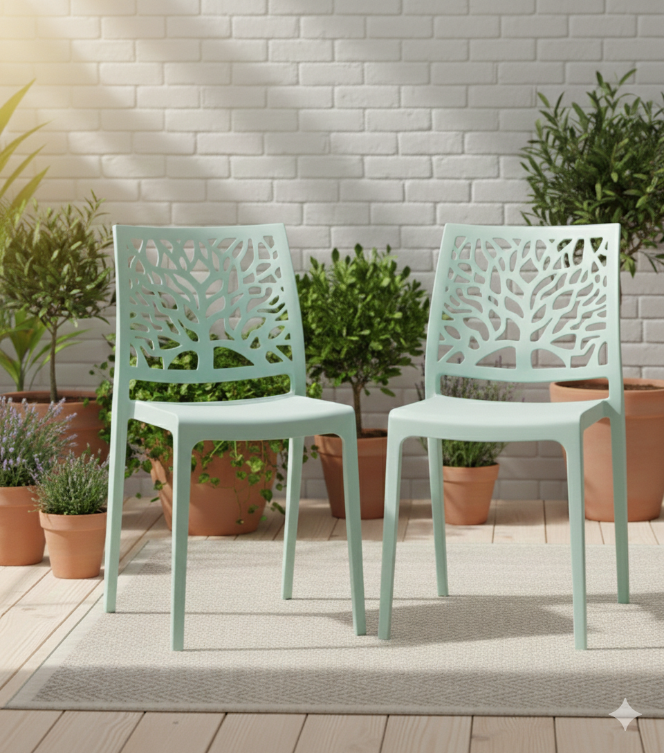 TuHome Harlem Modern Accent Chair, Contemporary Retro Dining - Light Blue