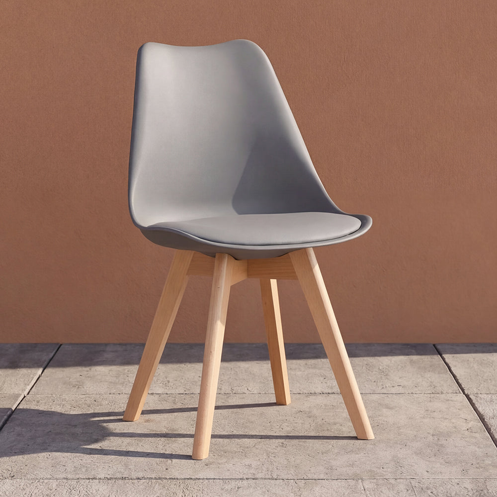 TuHome Fyn Modern Dining Chair, Scandinavian Style Upholster - Dark Grey