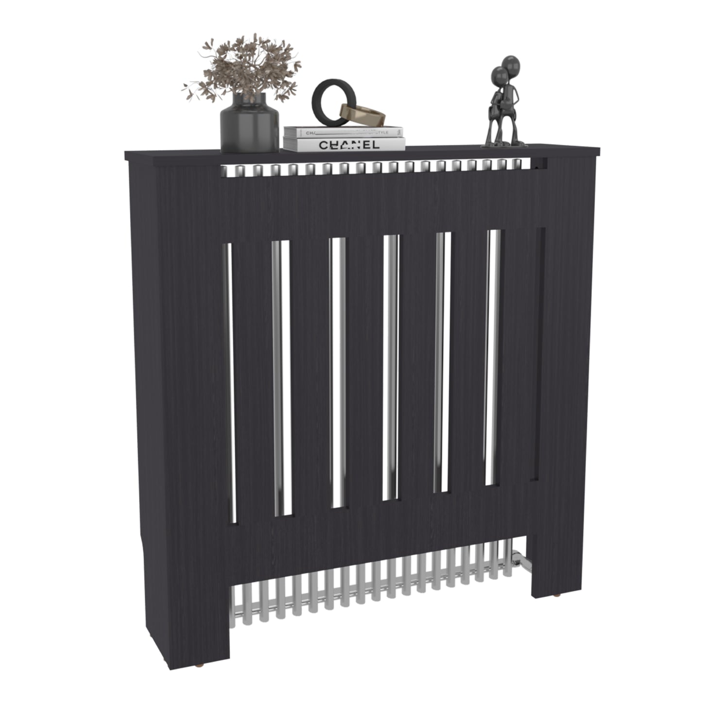 Radiator Cover Linn with Cabinet and Slatted Panel, Modern Home Furniture for Heating Units, Ventilated Decorative Enclosure with Extra Shelf Space, Ideal for Small to Medium Rooms