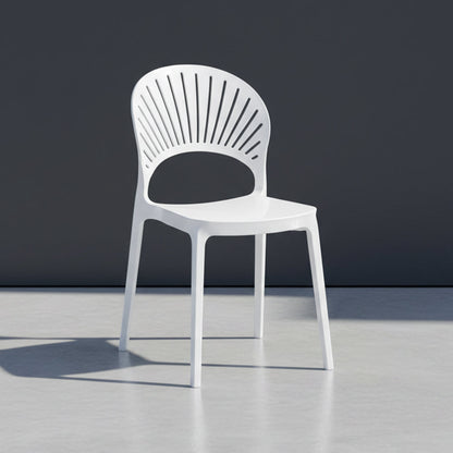 TuHome Paraiso Modern Dining Chair, Sophisticated High-Back  - White