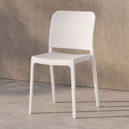 TuHome Triveca Mid-Century Modern Dining Chair, Luxe Upholst - White