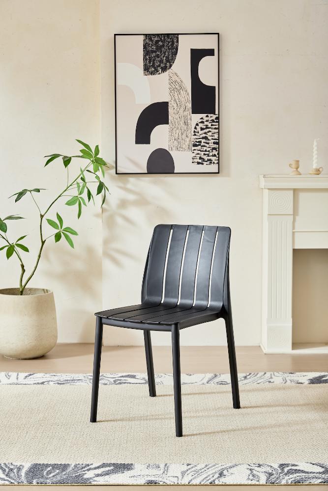 TuHome Alice Modern Dining Chair, Sophisticated High-Back Up - Black