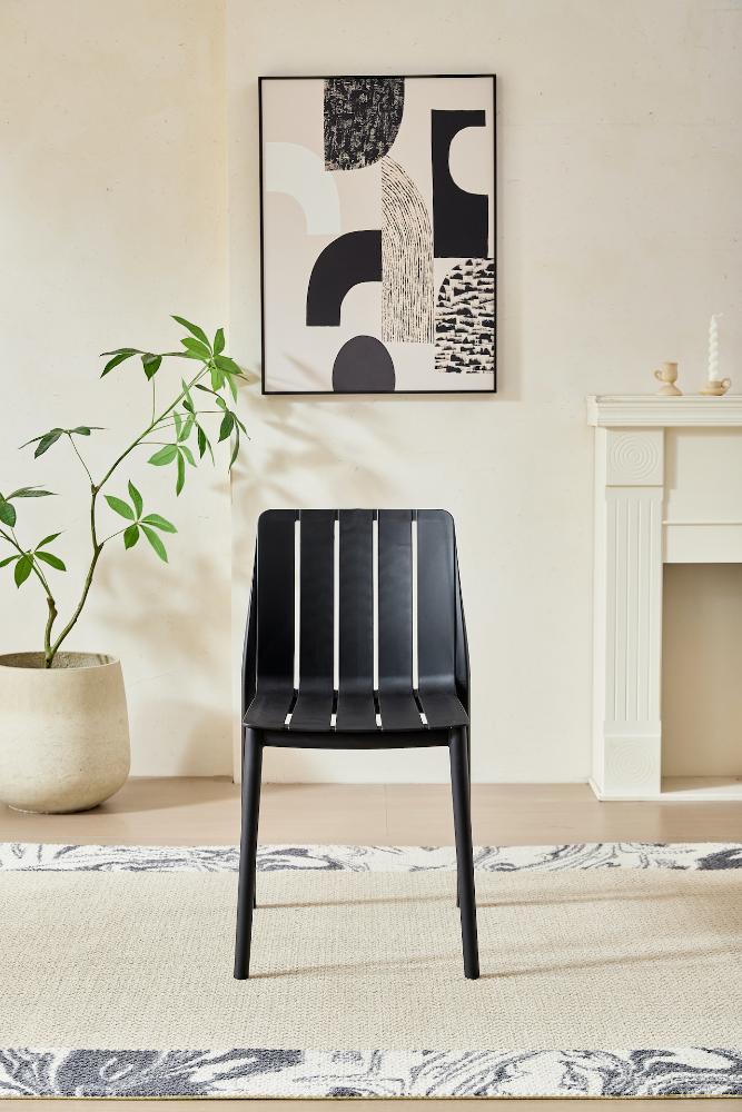 TuHome Alice Modern Dining Chair, Sophisticated High-Back Up - Black