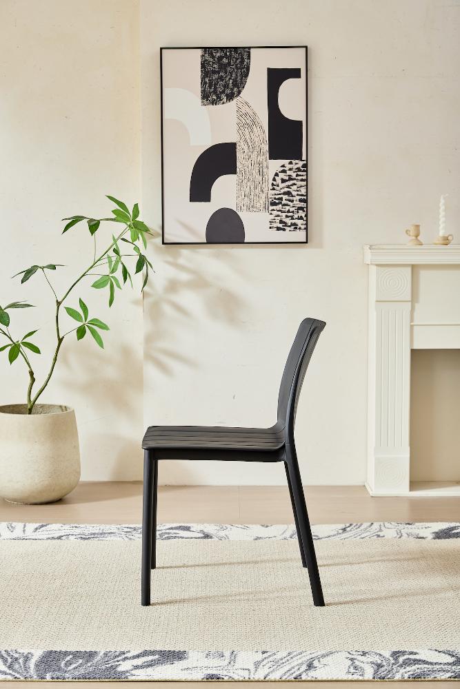 TuHome Alice Modern Dining Chair, Sophisticated High-Back Up - Black