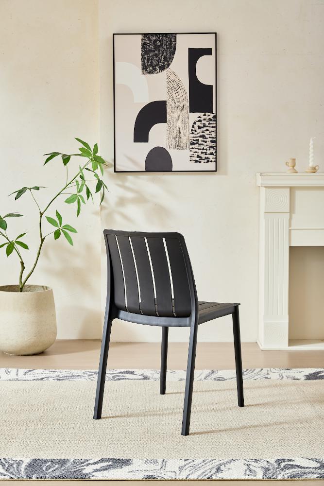 TuHome Alice Modern Dining Chair, Sophisticated High-Back Up - Black