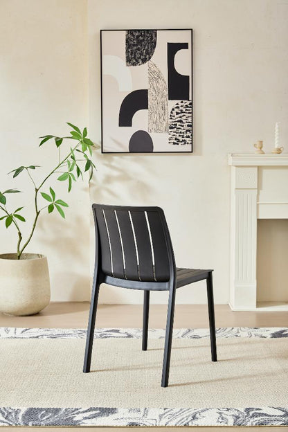 TuHome Alice Modern Dining Chair, Sophisticated High-Back Up - Black