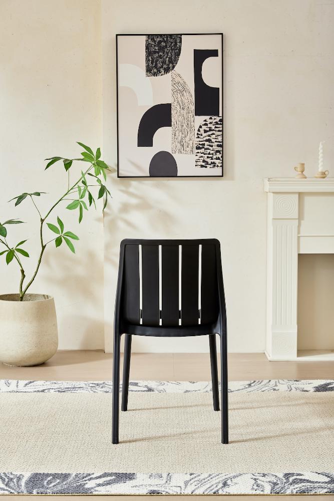 TuHome Alice Modern Dining Chair, Sophisticated High-Back Up - Black