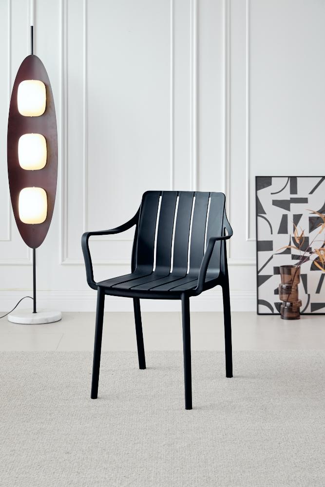 TuHome Alice Modern Dining Chair, Sophisticated High-Back Up - Black