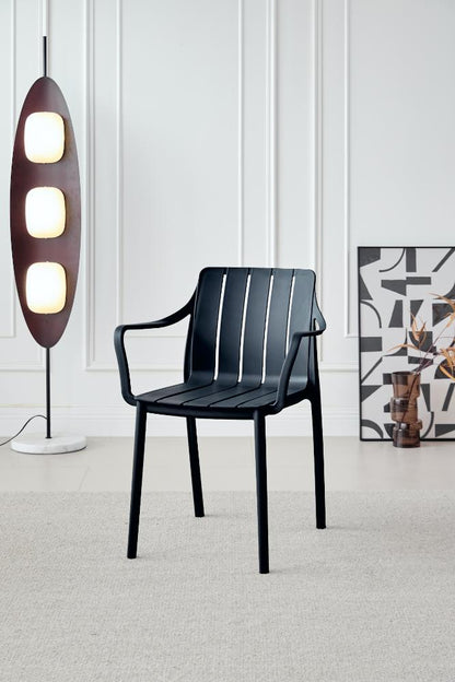 TuHome Alice Modern Dining Chair, Sophisticated High-Back Up - Black