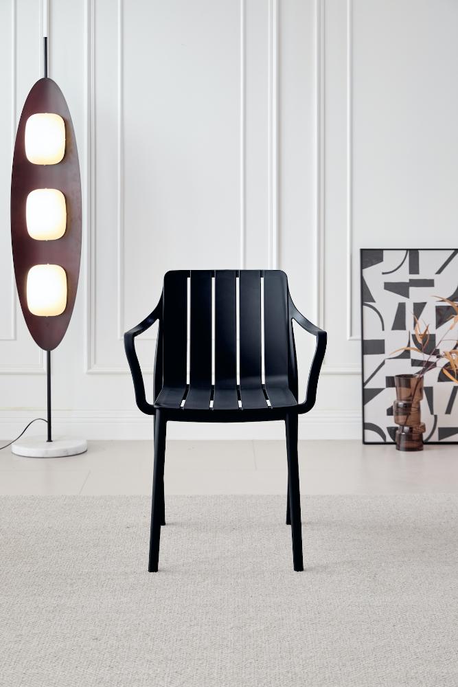 TuHome Alice Modern Dining Chair, Sophisticated High-Back Up - Black